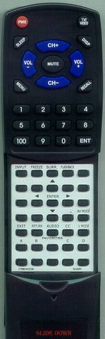 SHARP LC26SH12U Replacement Remote