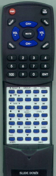 ONKYO TX-DS656 Replacement Remote