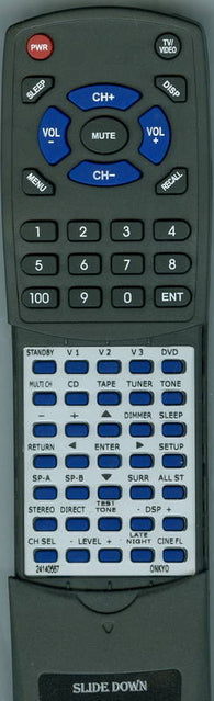 ONKYO RT24140567 Replacement Remote