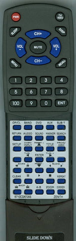 ZENITH RT6710CDAT05S Replacement Remote