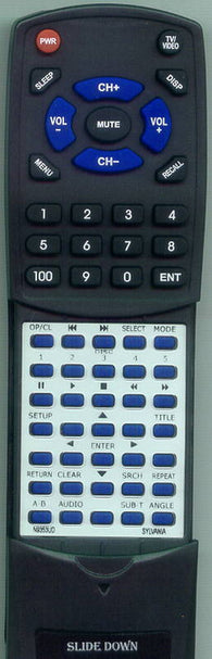 SYLVANIA DVL500A Replacement Remote