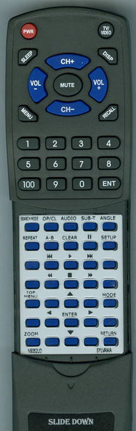 SYLVANIA NB052 Replacement Remote