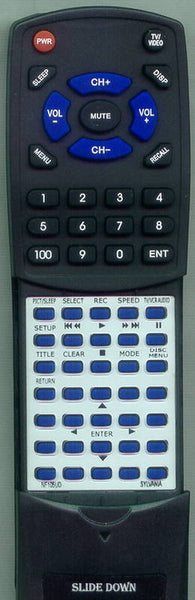 SYLVANIA CT202SL8 Replacement Remote