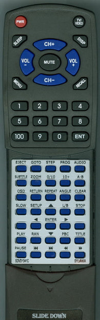 SYLVANIA SDVD6655B Replacement Remote