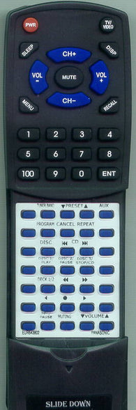 PANASONIC RTEUR643802 Replacement Remote