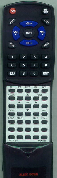 PANASONIC RTEUR7737Z10 Replacement Remote