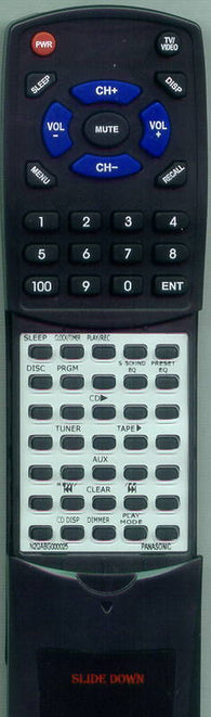 PANASONIC RTN2QAGB000025 Replacement Remote