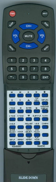 PANASONIC RTN2QAJB000007 Replacement Remote