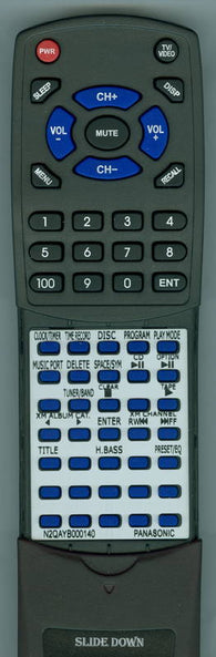 PANASONIC RTN2QAYB000140 Replacement Remote