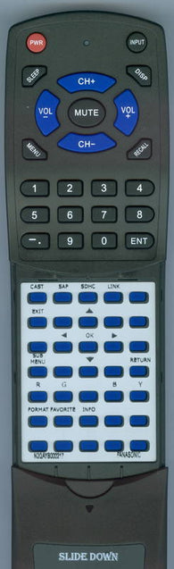 PANASONIC RTN2QAYB000217 Replacement Remote