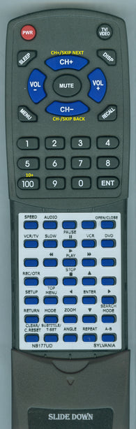 SYLVANIA--INSERT RTNB177UD Replacement Remote